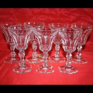 7 oude Kristallen wijnglazen