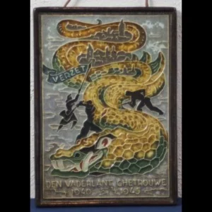 Cloisonne tegel, porceleyne fles