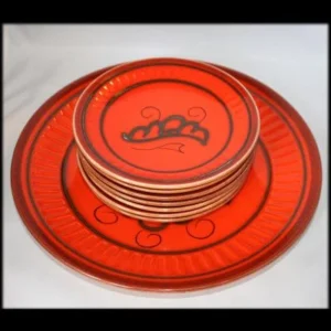 Flora keramiek Gouda Holland 2032 gebakstel met 6 bordjes