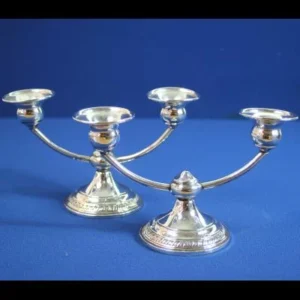 Setje kandelaars voor 4 kaarsen, Brown Sterling Weighted