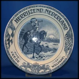 Art deco wandbord societé céramique, Herrijzend Nederland