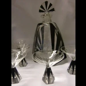 Art Nouveau karaf en glaasjes